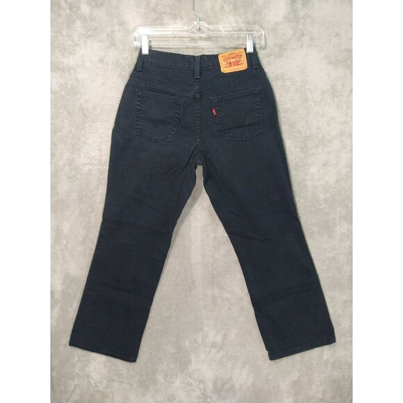 Levis 550 Jeans Womens 6 Short Black Denim Relaxed Boot Cut Western Cowgirl Y2K - Picture 2 of 8